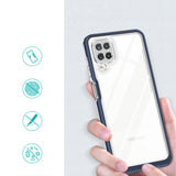 Klar 3in1 Case til Samsung Galaxy A22 4G Frame Gel Cover Blå