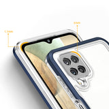 Klar 3in1 Case til Samsung Galaxy A22 4G Frame Gel Cover Blå
