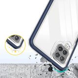 Clear 3in1 Case til Samsung Galaxy A22 4G Frame Gel Cover Blå