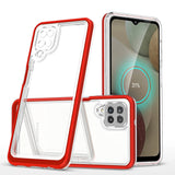 Clear 3in1 Case til Samsung Galaxy A22 4G Frame Gel Cover Rød