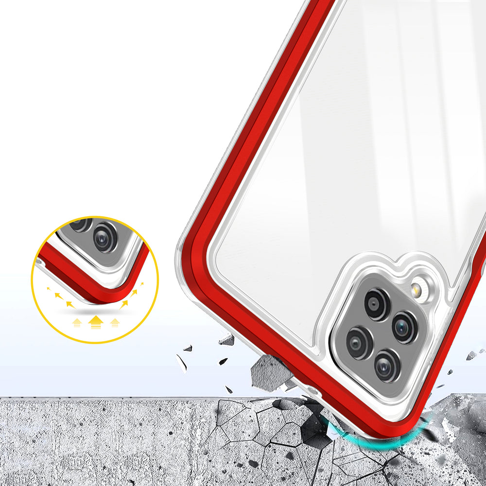 Klar 3in1 Case til Samsung Galaxy A22 4G Frame Gel Cover Red