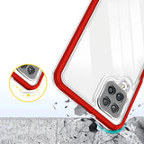 Clear 3in1 Case til Samsung Galaxy A22 4G Frame Gel Cover Rød
