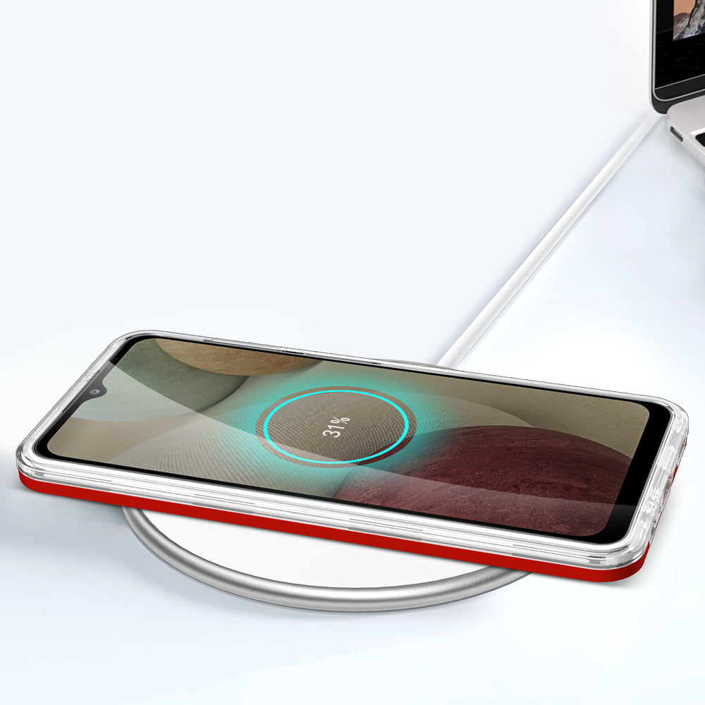 Klar 3in1 Case til Samsung Galaxy A22 4G Frame Gel Cover Red