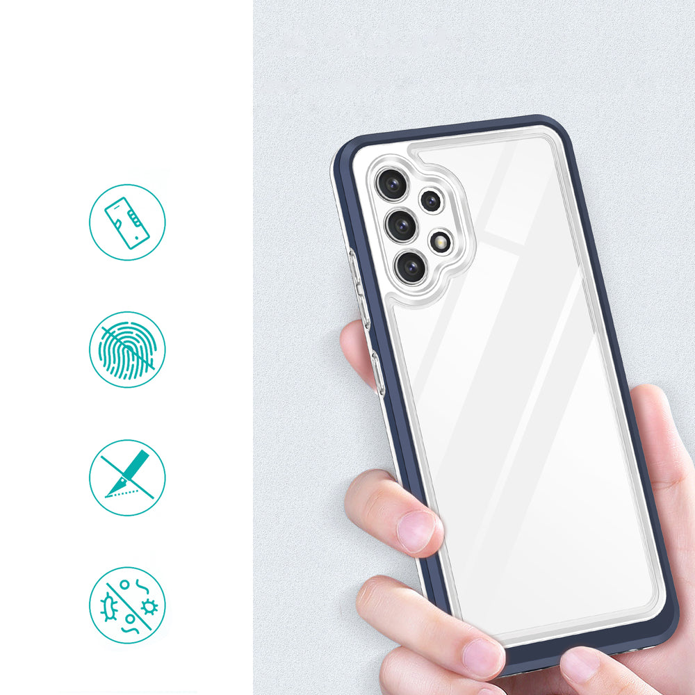 Klar 3in1 Case til Samsung Galaxy A32 5G Frame Gel Cover Blå