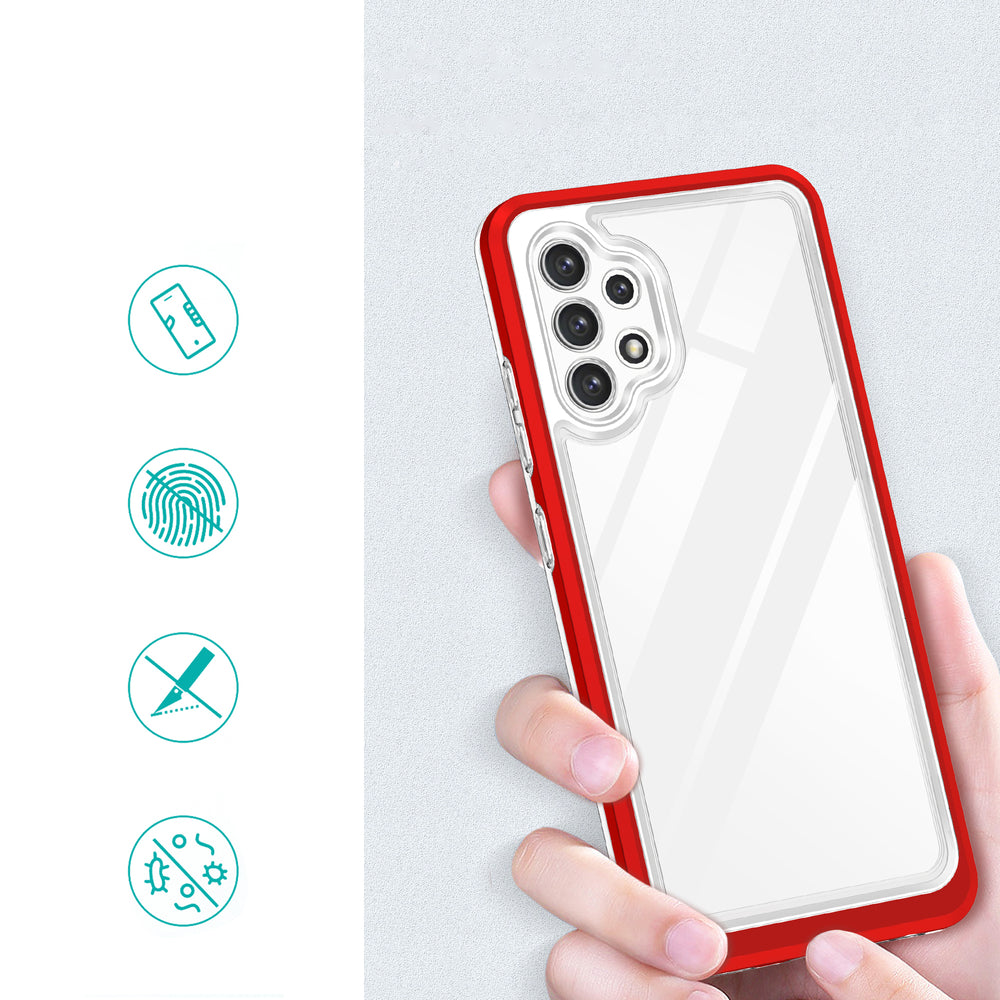 Klar 3in1 Case til Samsung Galaxy A32 5G Frame Gel Cover Red