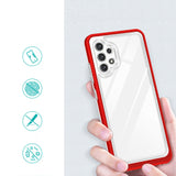 Klar 3in1 Case til Samsung Galaxy A32 5G Frame Gel Cover Red