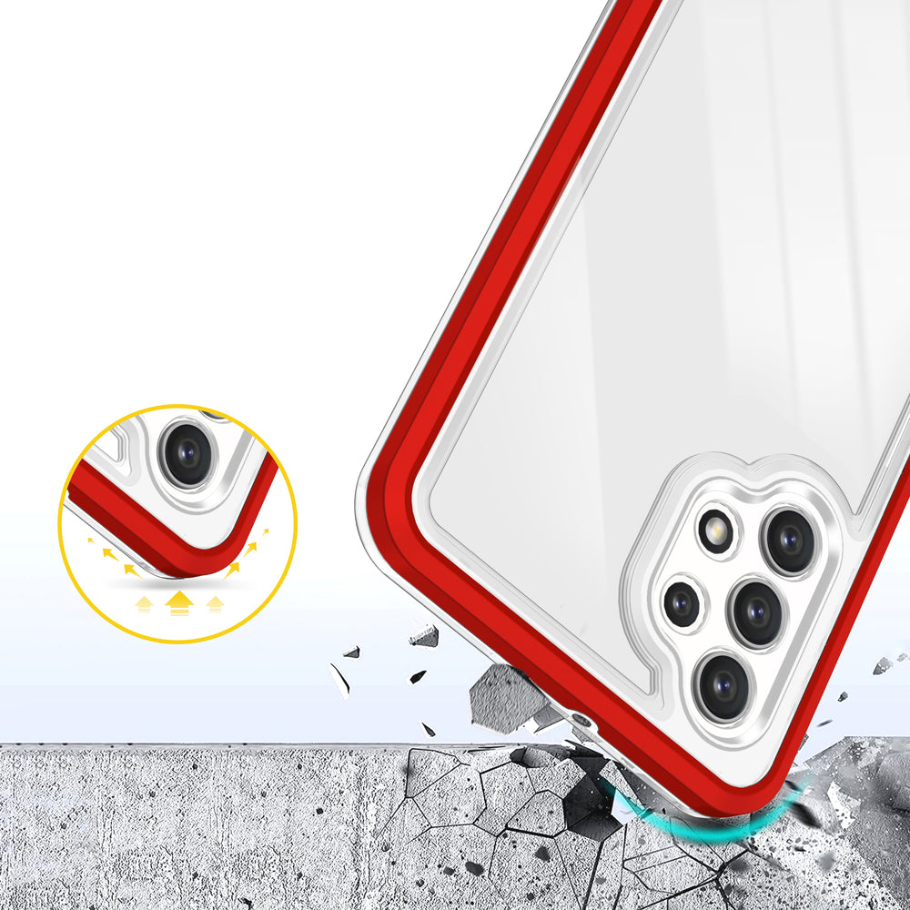 Klar 3in1 Case til Samsung Galaxy A32 5G Frame Gel Cover Red