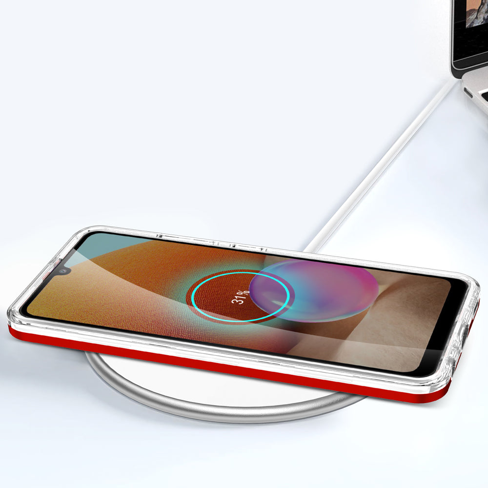 Klar 3in1 Case til Samsung Galaxy A32 5G Frame Gel Cover Red
