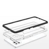 Clear 3in1 Case til Samsung Galaxy A42 5G Frame Gel Cover sort