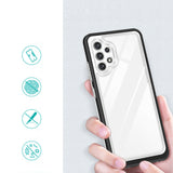 Klar 3in1 Case til Samsung Galaxy A72 4G Frame Gel Cover sort