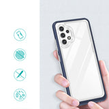 Klar 3in1 Case til Samsung Galaxy A72 4G Frame Gel Cover Blå
