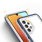 Klar 3in1 Case til Samsung Galaxy A72 4G Frame Gel Cover Blå