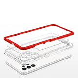 Clear 3in1 Case til Samsung Galaxy A72 4G Frame Gel Cover Rød