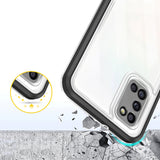 Gennemsigtig 3in1 case til Samsung Galaxy A03s (166) ramme gel cover sort