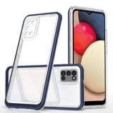 Gennemsigtig 3in1 case til Samsung Galaxy A03s (166) ramme gel cover blå