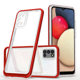 Gennemsigtige 3in1 case til Samsung Galaxy A03s (166) ramme gel cover rød