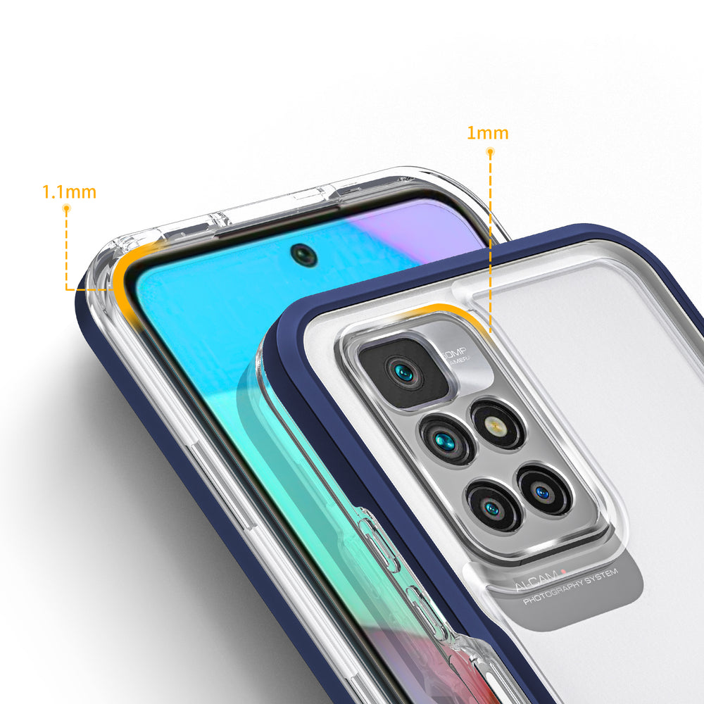 Klar 3in1 Case til Xiaomi Redmi 10 Frame Gel Cover Blå