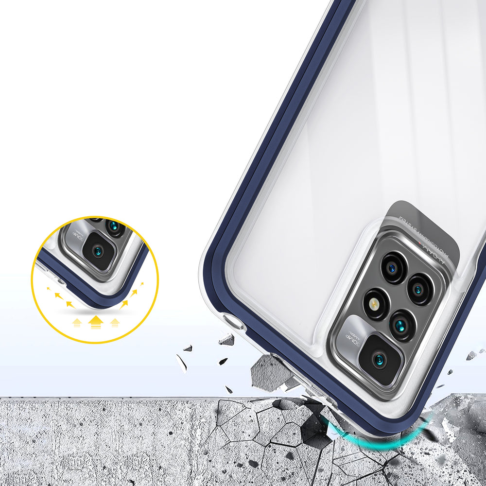 Klar 3in1 Case til Xiaomi Redmi 10 Frame Gel Cover Blå