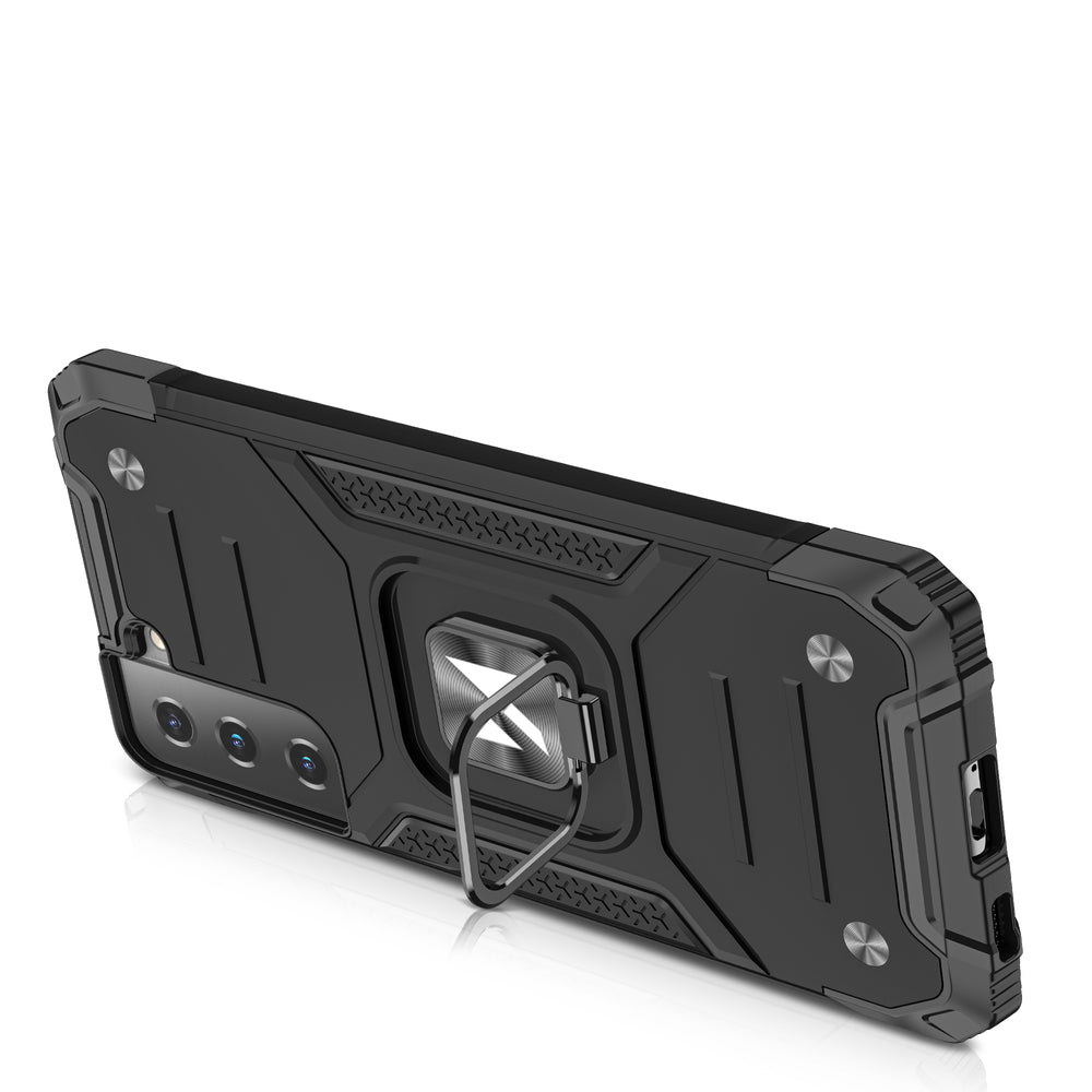Wozinsky Ring Armor Tough Hybrid Case Cover + Magnetisk Mount til Samsung Galaxy S22 + (S22 Plus) Sort