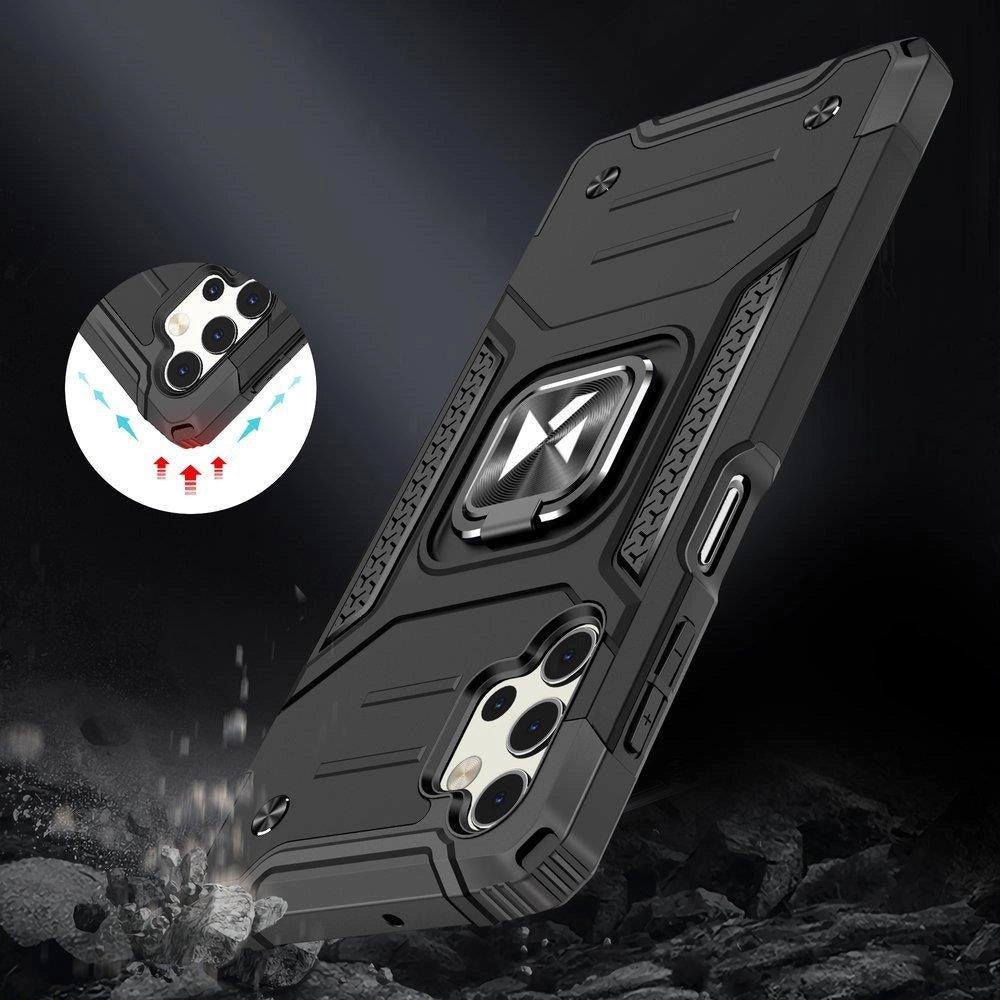 Wozinsky Ring Armor robust hybrid case cover + magnetisk holder til Samsung Galaxy A73 sølv