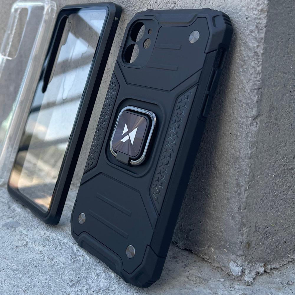 Wozinsky Ring Armor robust hybrid case cover + magnetisk holder til Samsung Galaxy A73 sølv
