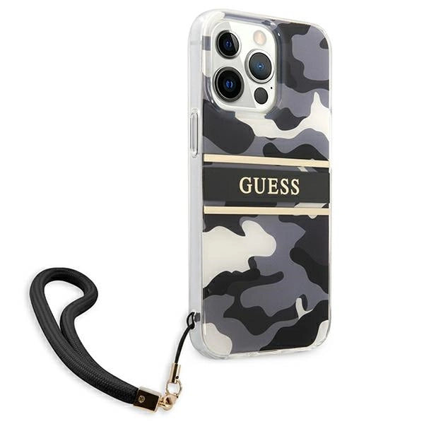 Guess GUHCP13LKCABBK iPhone 13 Pro / 13 6.1" black/black hardcase Camo Strap Collection
