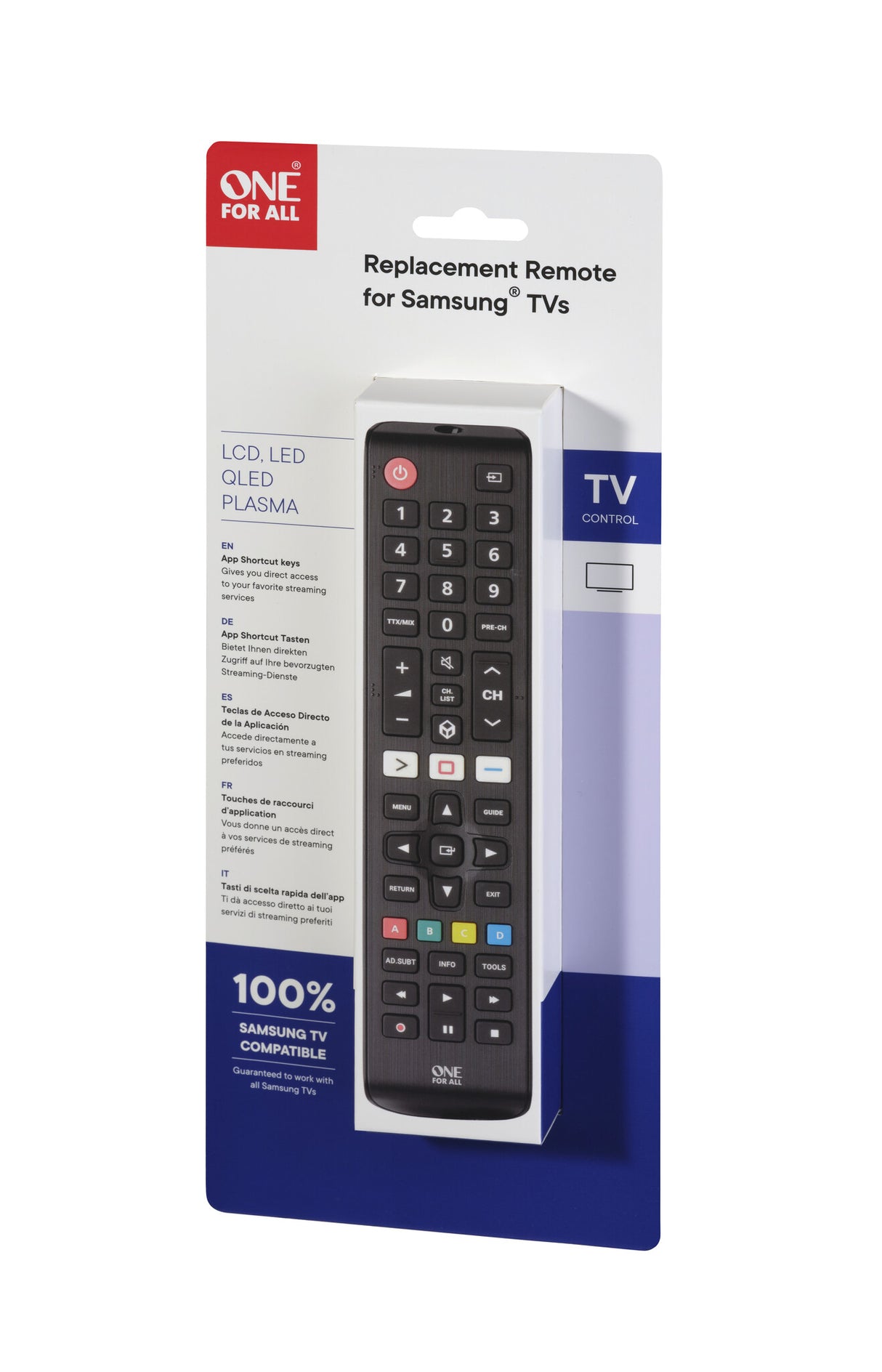 One For All TV Replacement Remotes TV-erstatningsfjernbetjening fra Samsung