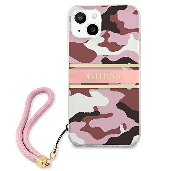 Guess GUHCP13MKCABPI iPhone 13 6.1" pink/pink hardcase Camo Strap Collection
