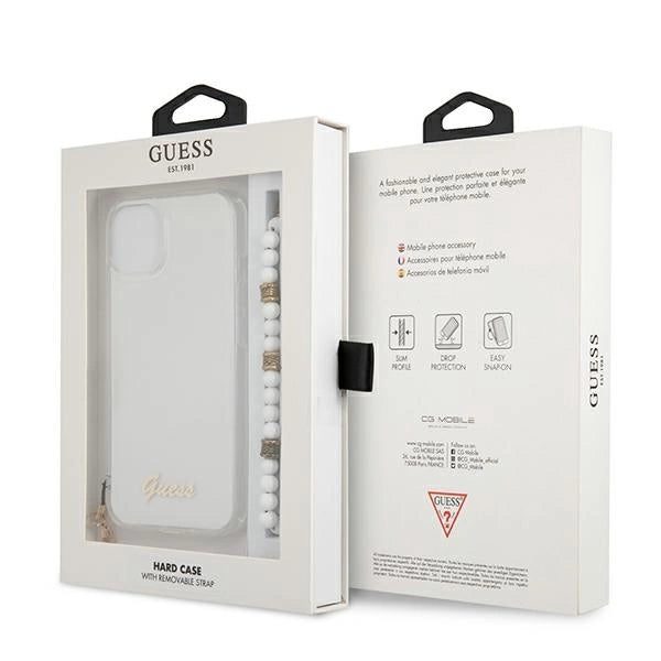 Guess GUHCP13MKPSWH iPhone 13 6.1" Transparent hardcase White Pearl