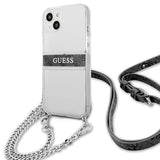 Guess GUHCP13SKC4GBSI iPhone 13 mini 5.4" Transparent hardcase 4G Gray Strap Silver Chain