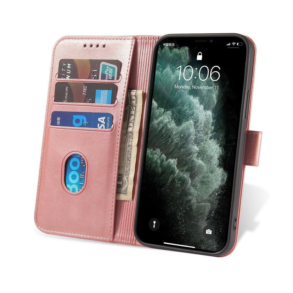 Magnet Case elegant case case cover med en flap og stand funktion Poco M4 Pro 5G lyserød