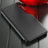Eco Leather View Case elegant kuffert med flip-cover og standfunktion til Samsung Galaxy S22 + (S22 Plus) blå