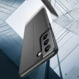 Eco Leather View Case elegant kuffert med flip cover og stand funktion til Samsung Galaxy S22 + (S22 Plus) blå