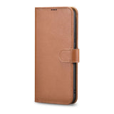 iCarer Haitang Læder Wallet Case Læder Case til Samsung Galaxy S22 + (S22 Plus) Wallet Housing Cover Brown (AKSM05BN)