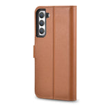 iCarer Haitang Læder Wallet Case Læder Case til Samsung Galaxy S22 + (S22 Plus) Wallet Housing Cover Brown (AKSM05BN)