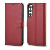 iCarer Haitang Læder Wallet Case Læder Case til Samsung Galaxy S22 + (S22 Plus) Wallet Housing Cover Red (AKSM05RD)