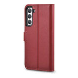 iCarer Haitang Læder Wallet Case Læder Case til Samsung Galaxy S22 + (S22 Plus) Wallet Housing Cover Red (AKSM05RD)