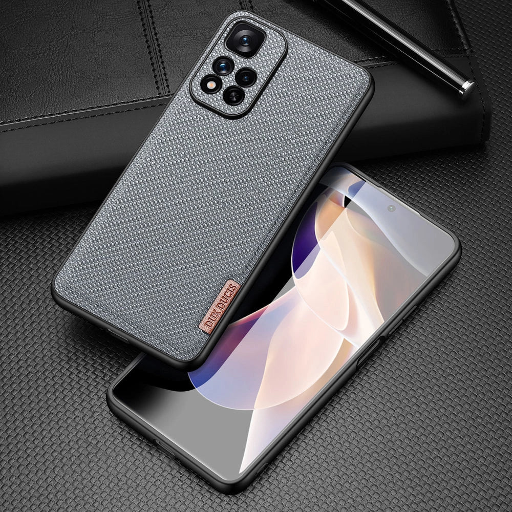 Dux Ducis Fino case nylon covered cover Xiaomi Redmi Note 11 Pro+ 5G (China) / 11 Pro 5G (China) / Mi11i HyperCharge / Poco X4 NFC 5G blue