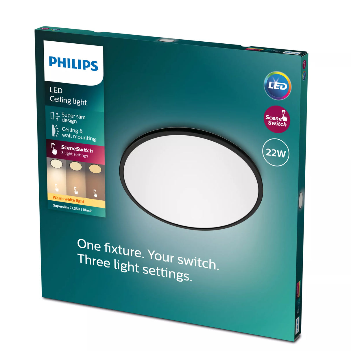 Philips Funktionel Super Slim loftslampe 22 W