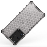Honeycomb case pansret cover med en gel ramme til Samsung Galaxy S22 Ultra blå