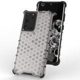 Honeycomb case pansret cover med en gel ramme til Samsung Galaxy S22 Ultra blå