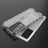 Honeycomb case pansret cover med en gel ramme til Samsung Galaxy S22 Ultra blå