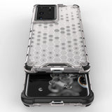 Honeycomb case pansret cover med en gel ramme til Samsung Galaxy S22 Ultra blå