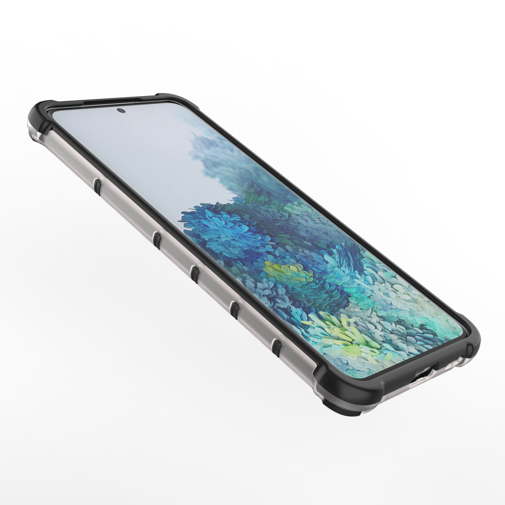 Honeycomb case pansret cover med en gel ramme til Samsung Galaxy S22 + (S22 Plus) gennemsigtig