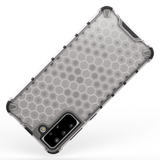 Honeycomb case pansret cover med en gel ramme til Samsung Galaxy S22 + (S22 Plus) gennemsigtig