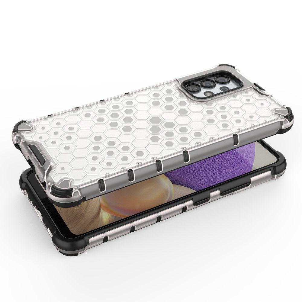 Honeycomb case pansret cover med en gel ramme til Samsung Galaxy A03s (166.5) sort
