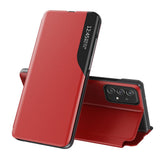 Eco læder View Case en elegant sag med en flap og stand funktion for Samsung Galaxy A73 rød