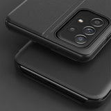 Eco Leather View Case elegant kuffert med flap og standfunktion til Samsung Galaxy A73 blå