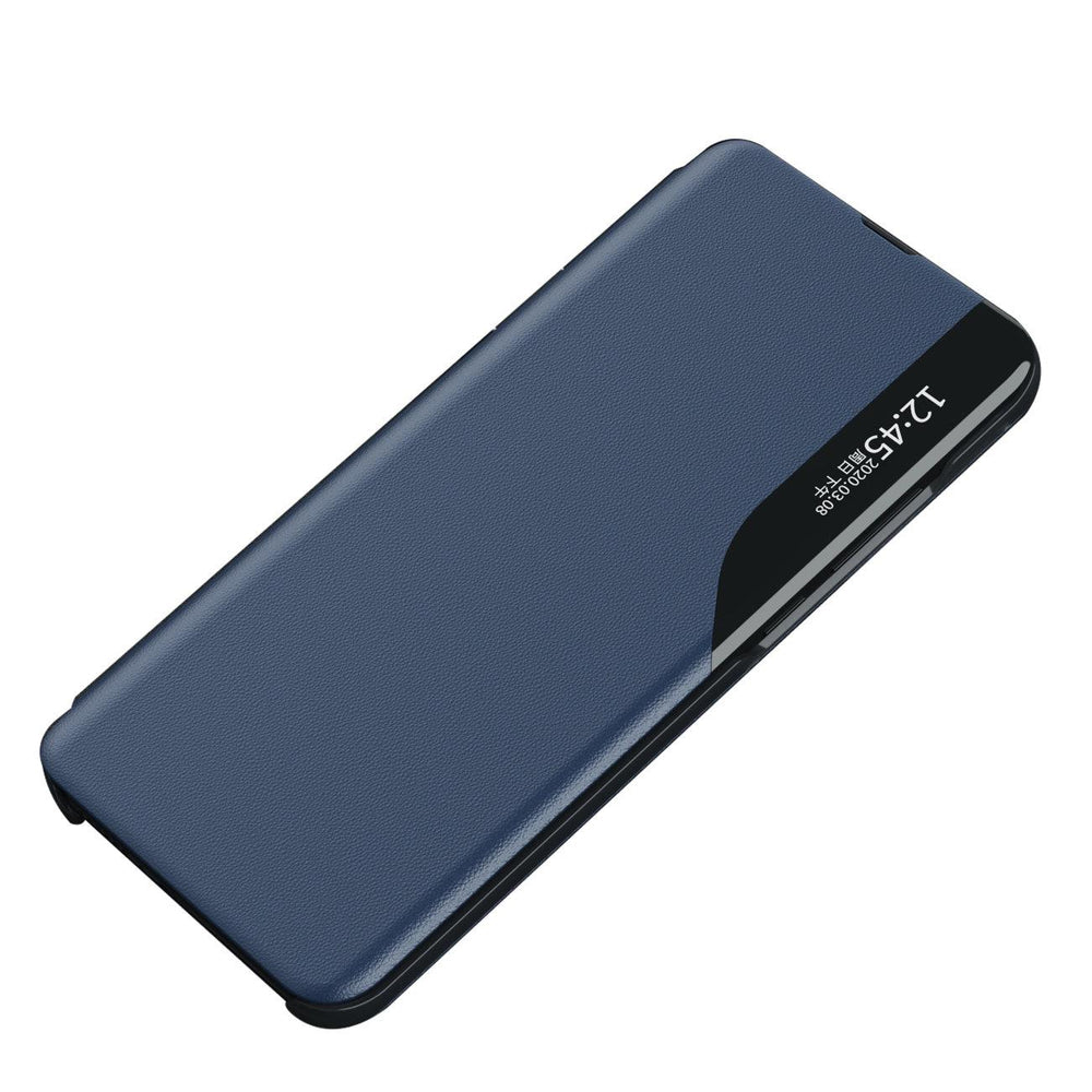 Eco Leather View Case elegant kuffert med flap og standfunktion til Samsung Galaxy A73 blå
