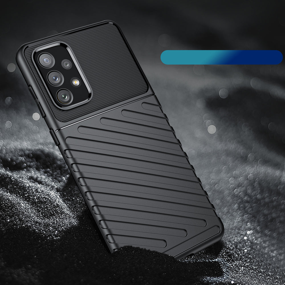 Thunder Case fleksibelt pansret cover til Samsung Galaxy A73 sort